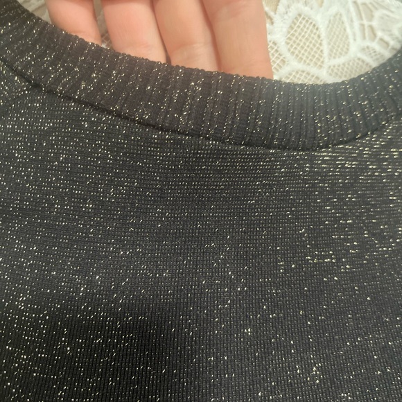 bebe Black Shimmer Long Sleeve Bodycon Dress M/L - Picture 7 of 12